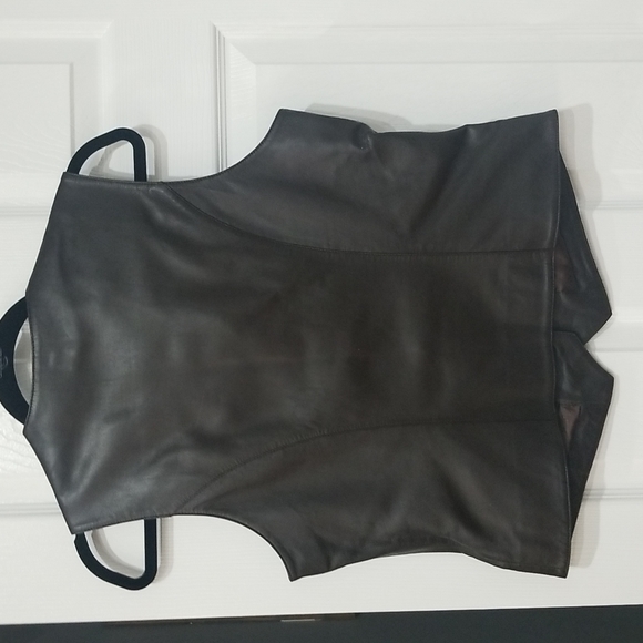 Genuine Smooth Sheep Napa  Dark Brown Leather Vest - Picture 6 of 8